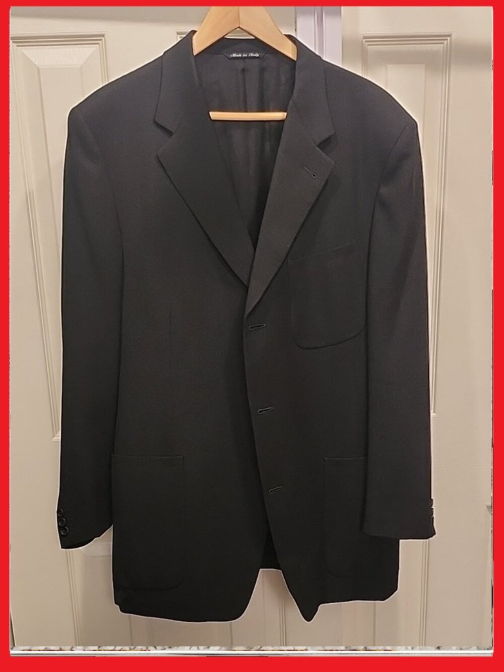 Canali Black Wool 3-button Sport Coat Jacket
